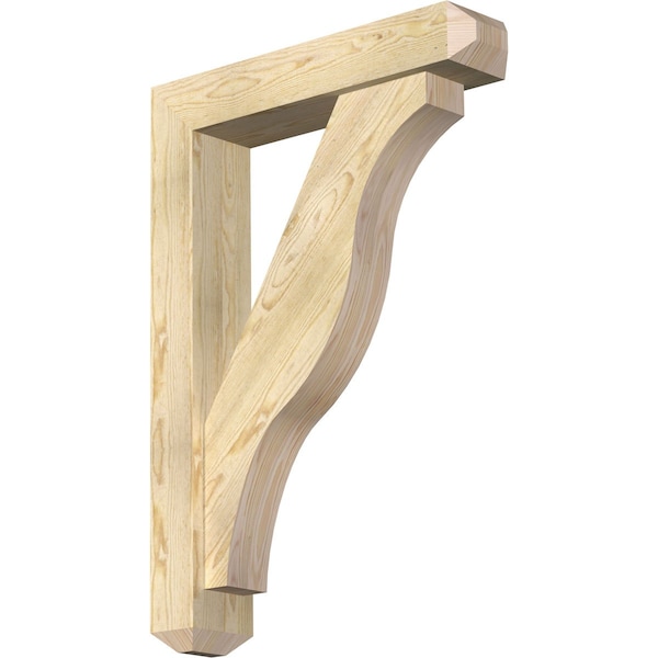 Ekena Millwork Funston Craftsman Rough Sawn Bracket w/ Offset Brace, Douglas Fir, 6"W x 28"D x 40"H BKT0604X28X40FST04RDF - main